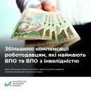 Збільшено компенсації роботодавцям, які наймають ВПО та ВПО з інвалідністю